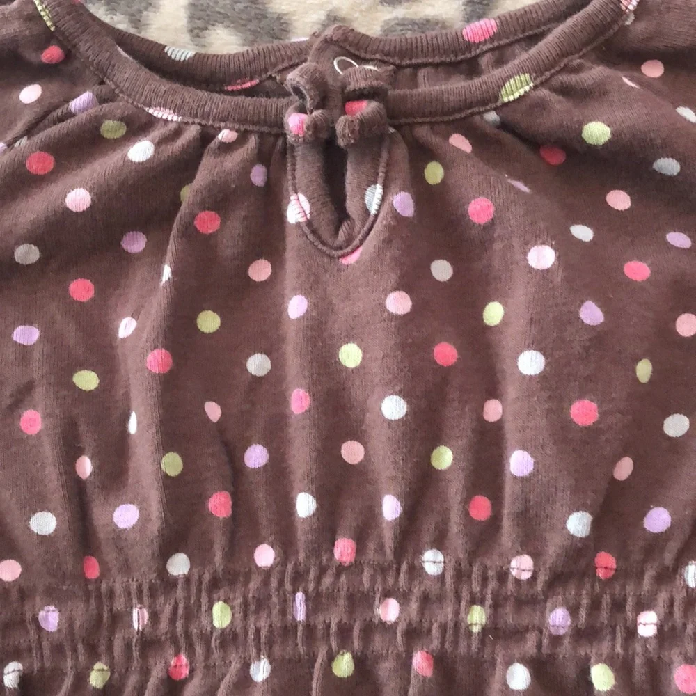 2007 babyGap Polka Dot Babydoll Top Brown Size 18-24 months Infant
